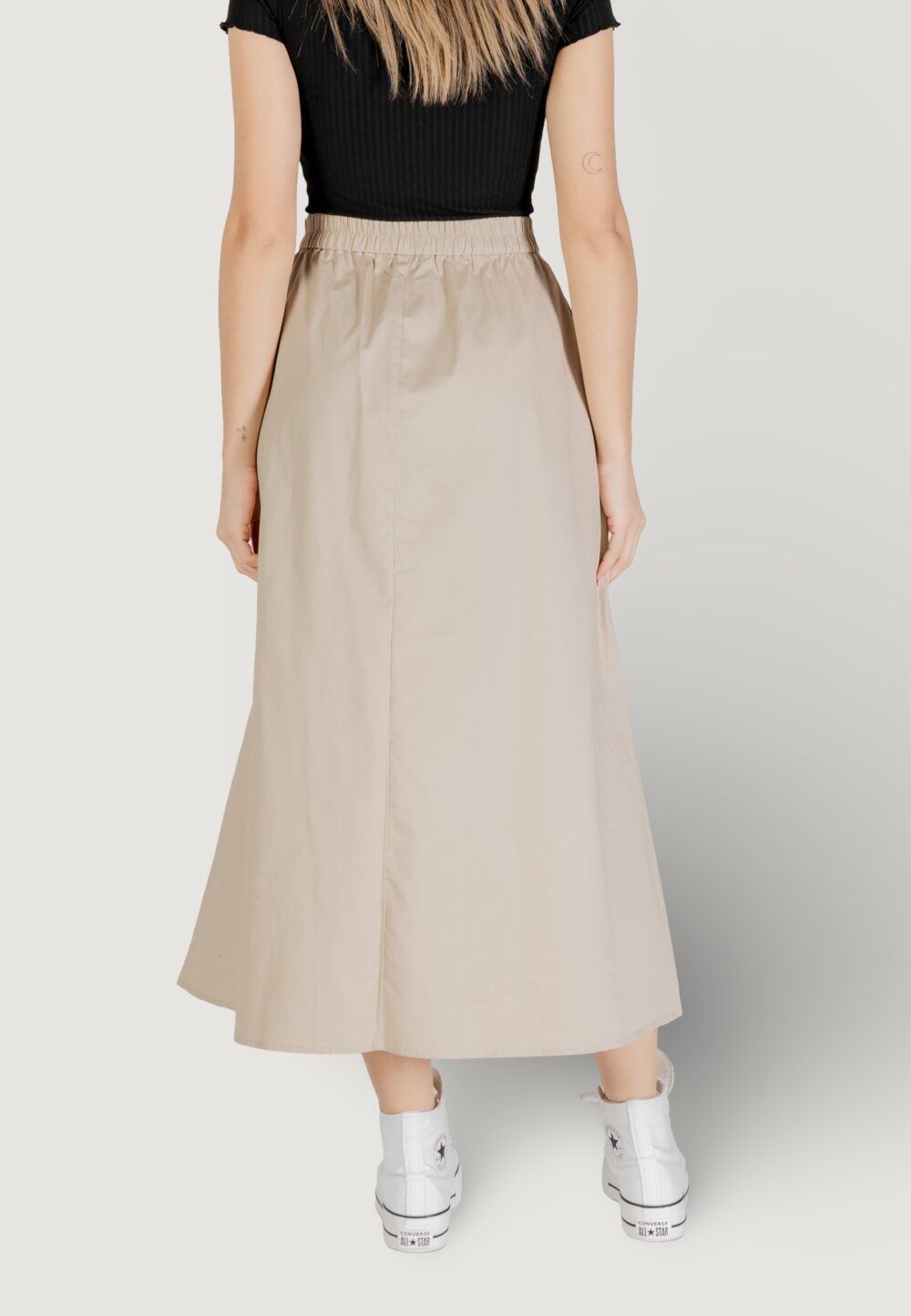 Gonna lunga Only Onlzora Hw Long Pleat Pnt Beige - Foto 4