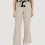 Pantaloni a palazzo Only Onlcaro Mw Linen Bl Pull-Up Beige - Foto 1