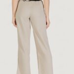 Pantaloni a palazzo Only Onlcaro Mw Linen Bl Pull-Up Beige - Foto 4
