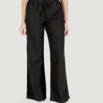 Pantaloni a palazzo Only Onlcaro Mw Linen Bl Pull-Up Nero - Foto 1