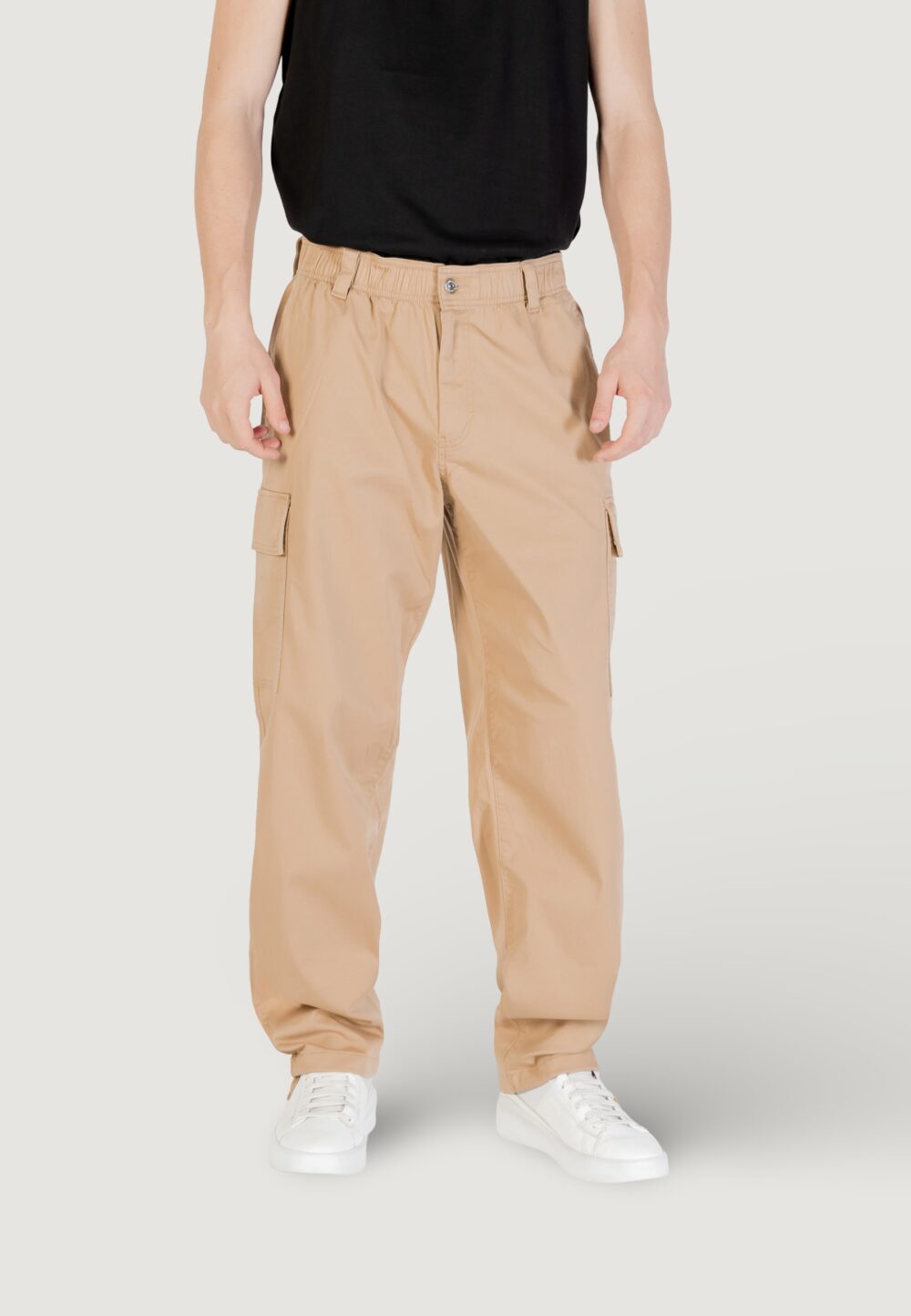 Pantaloni Calvin Klein Jeans REGULAR STRAIGHT CAR Beige scuro - Foto 1