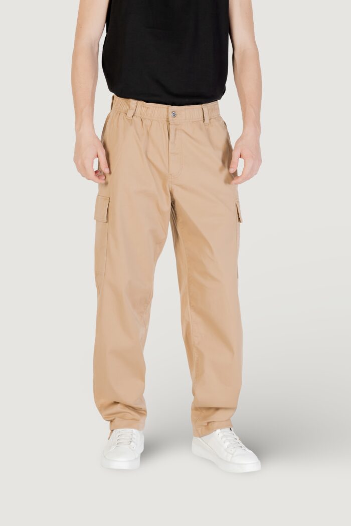Pantaloni Calvin Klein REGULAR STRAIGHT CAR Beige scuro