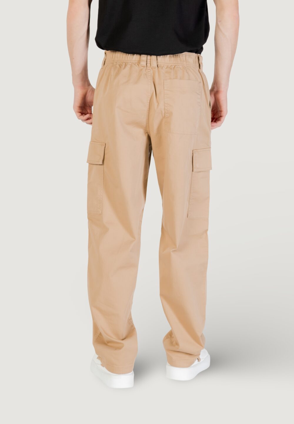 Pantaloni Calvin Klein Jeans REGULAR STRAIGHT CAR Beige scuro - Foto 4