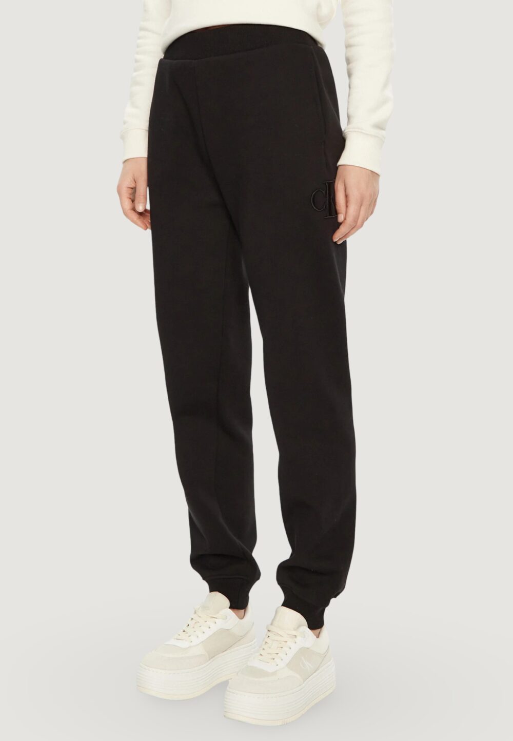 Pantaloni sportivi Calvin Klein Jeans RAISED EMBROIDERY CK Nero - Foto 1