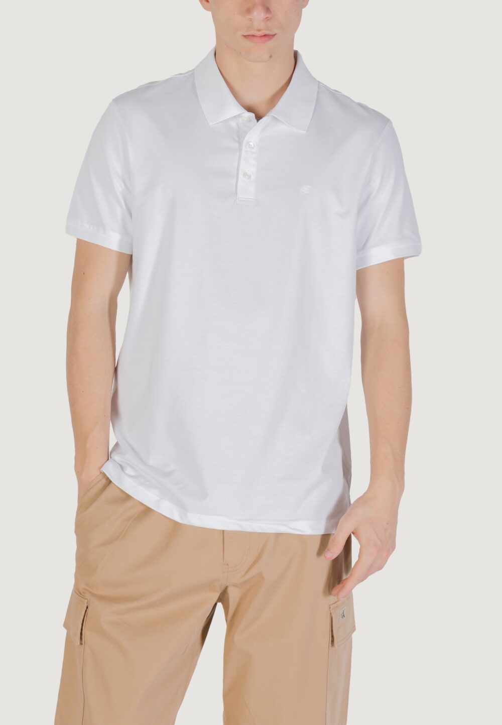 Polo manica corta Calvin Klein Jeans SS SMOOTH COTTON SOLID Bianco - Foto 1