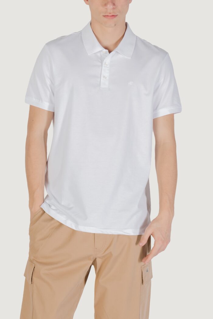 Polo manica corta Calvin Klein SS SMOOTH COTTON SOLID Bianco