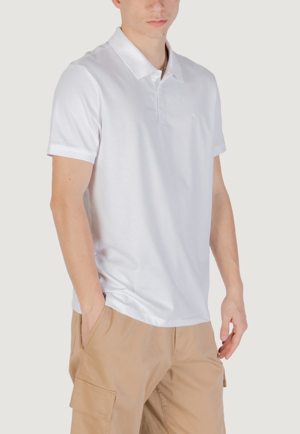 Polo manica corta Calvin Klein Jeans SS SMOOTH COTTON SOLID Bianco - Foto 2