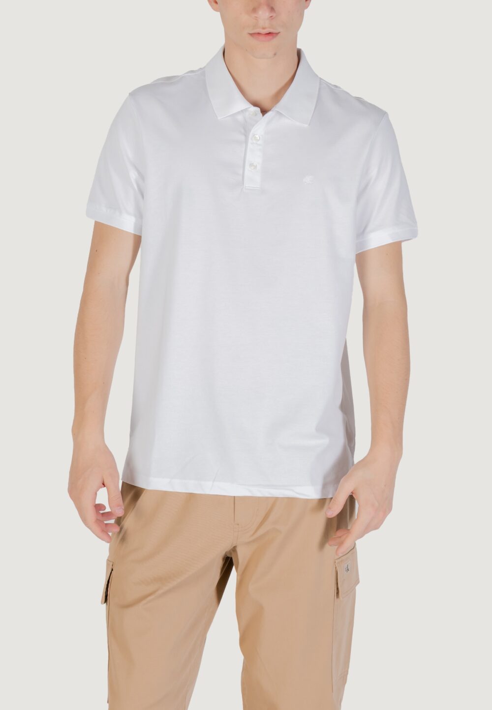Polo manica corta Calvin Klein Jeans SS SMOOTH COTTON SOLID Bianco - Foto 5