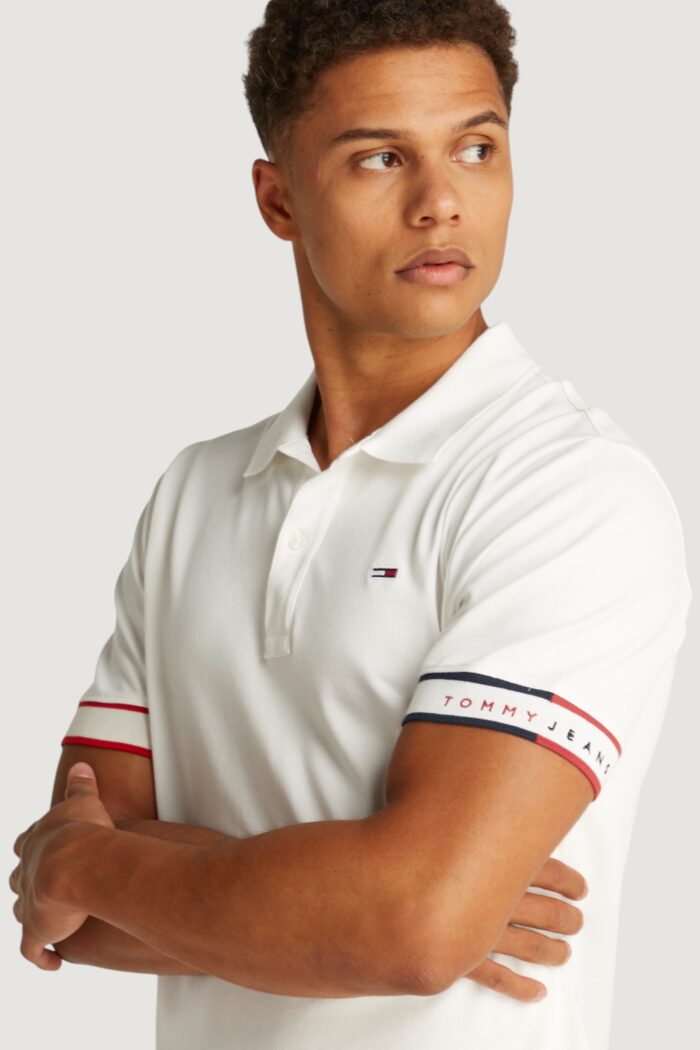 Polo manica corta Tommy Hilfiger TJM FLAG CUFF Panna