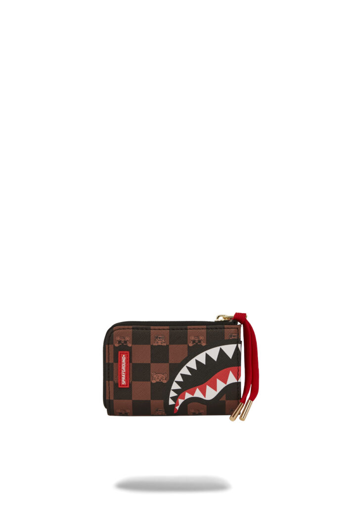 Portafoglio senza portamonete Sprayground PEEKING CHARACTER CHECK WALLET Marrone
