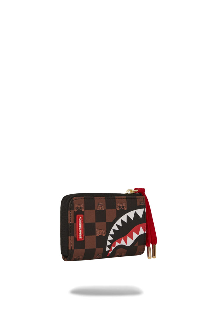 Portafoglio senza portamonete Sprayground PEEKING CHARACTER CHECK WALLET Marrone