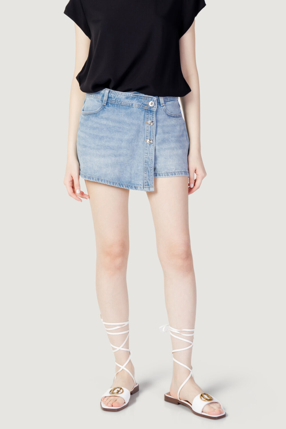 Shorts Only ONLLESLY REG LB DNM SKORT BJ Blue Denim Chiaro - Foto 2