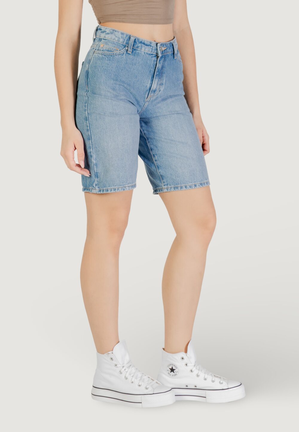 Shorts Only Onlsonny Hw Wide Dnm Noos Denim chiaro - Foto 3