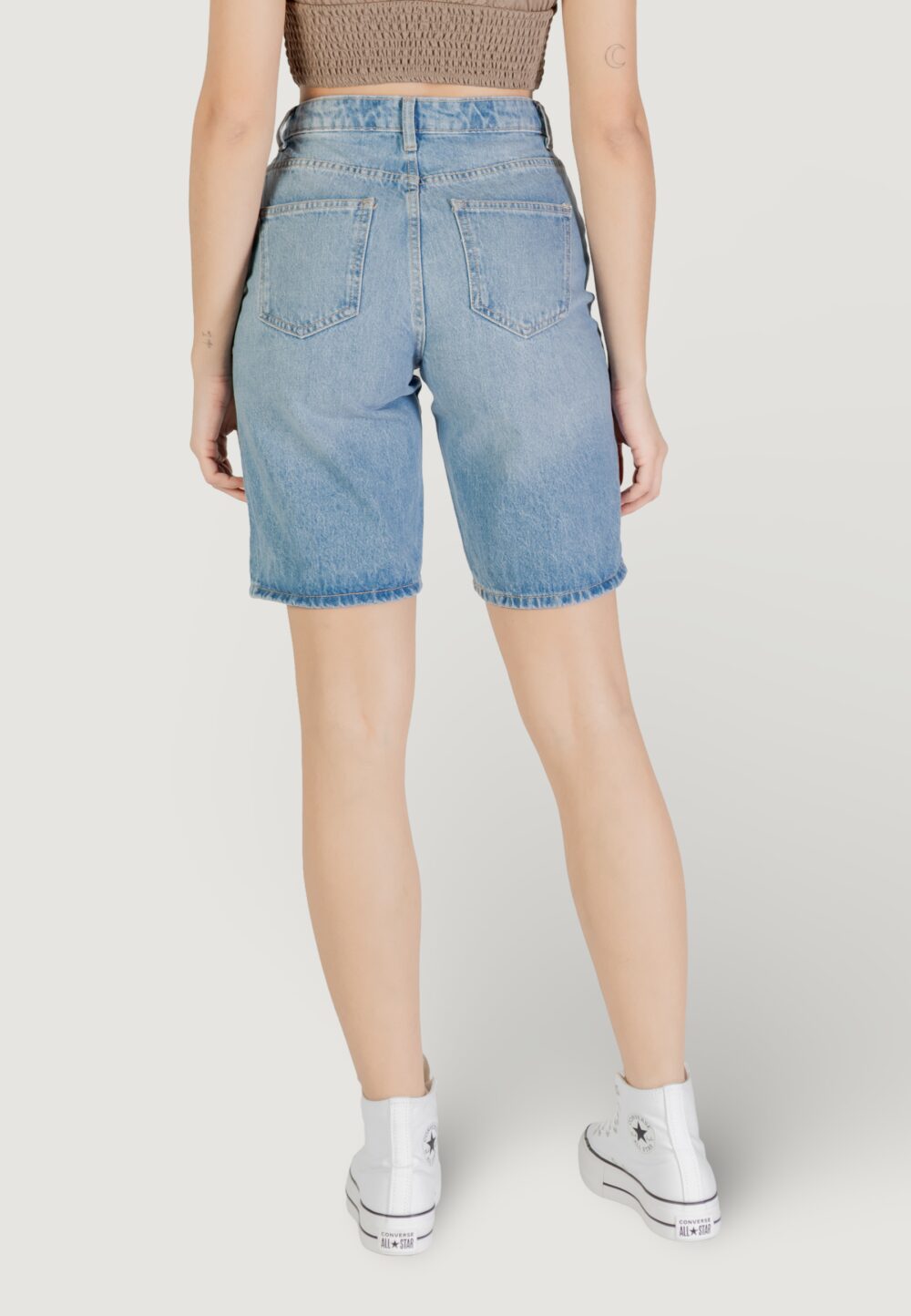 Shorts Only Onlsonny Hw Wide Dnm Noos Denim chiaro - Foto 4