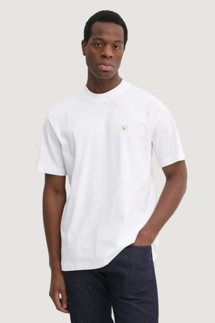 T-shirt Calvin Klein WOVEN LABEL RELAXED Bianco