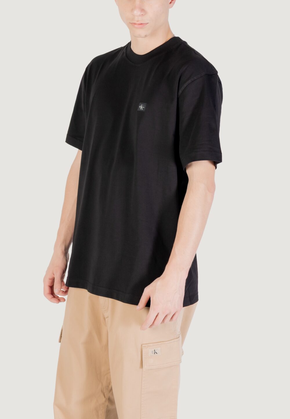 T-shirt Calvin Klein Jeans WOVEN LABEL RELAXED Nero - Foto 2