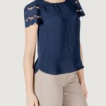 T-shirt Jacqueline de Yong Jdyhannah S/S Lace Wvn Blu - Foto 3