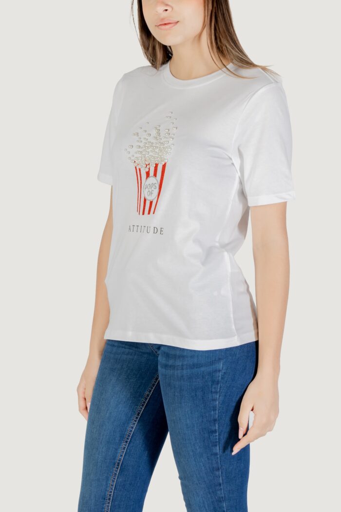 T-shirt Only Onlburst Life S/S Popcorn Top Box Jrs Bianco