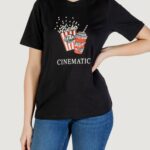 T-shirt Only Onlburst Life S/S Popcorn Top Box Jrs Nero - Foto 1