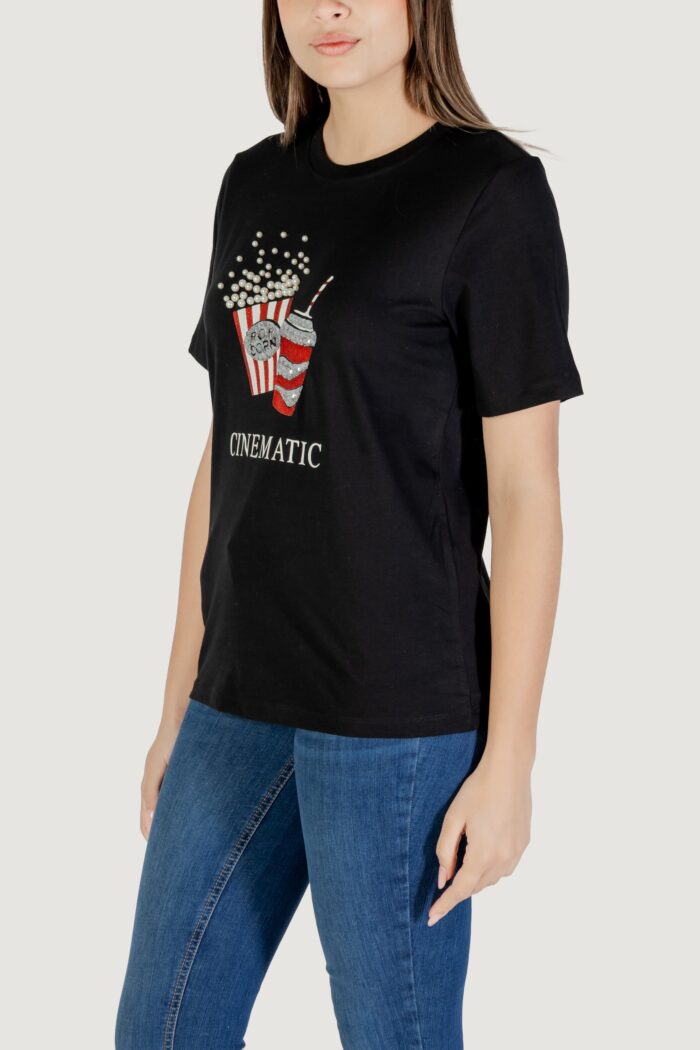 T-shirt Only Onlburst Life S/S Popcorn Top Box Jrs Nero
