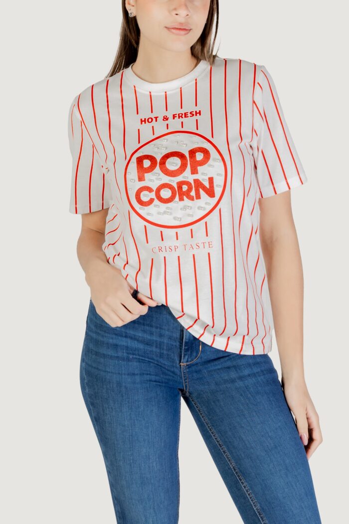 T-shirt Only Onlburst Life S/S Popcorn Top Box Jrs Panna