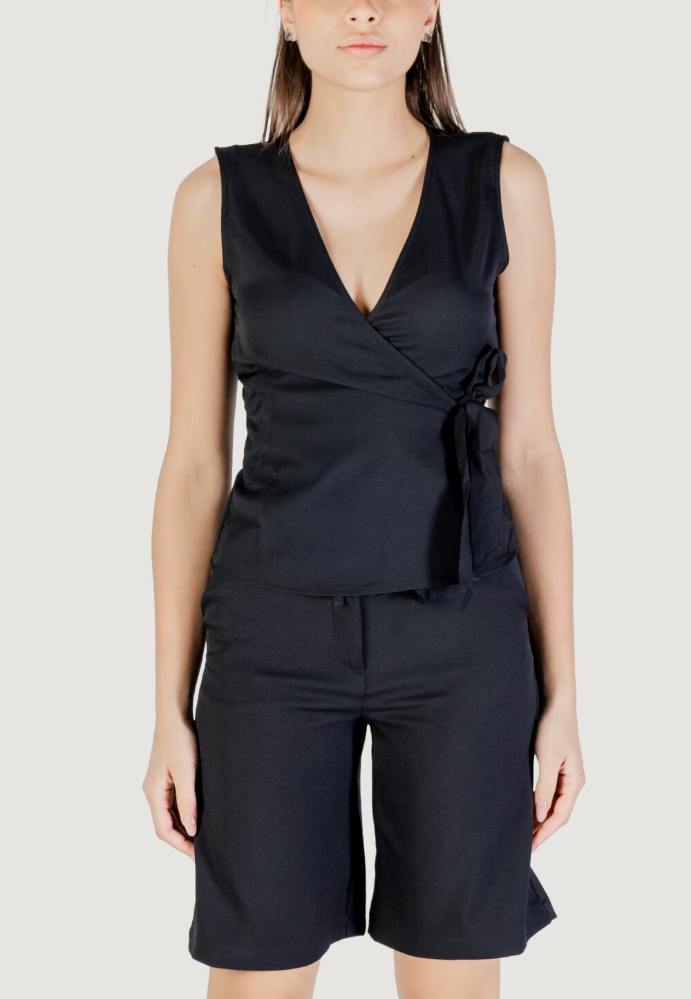 Top Jacqueline de Yong Jdynina S/L Wrap Top Wvn Nero - Foto 3