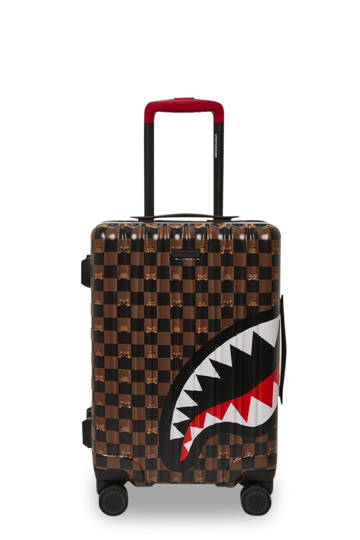 Valigia Sprayground PEEKING CHARACTER CHECK CARRY ON LUGGAGE Marrone