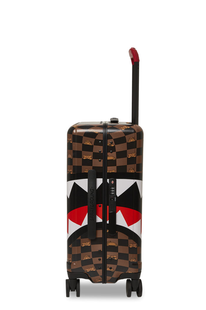 Valigia Sprayground PEEKING CHARACTER CHECK CARRY ON LUGGAGE Marrone