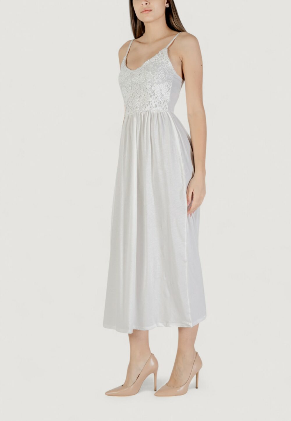 Vestito lungo Vero Moda Vmpanna 7/8 Singlet Jrs Bianco - Foto 3