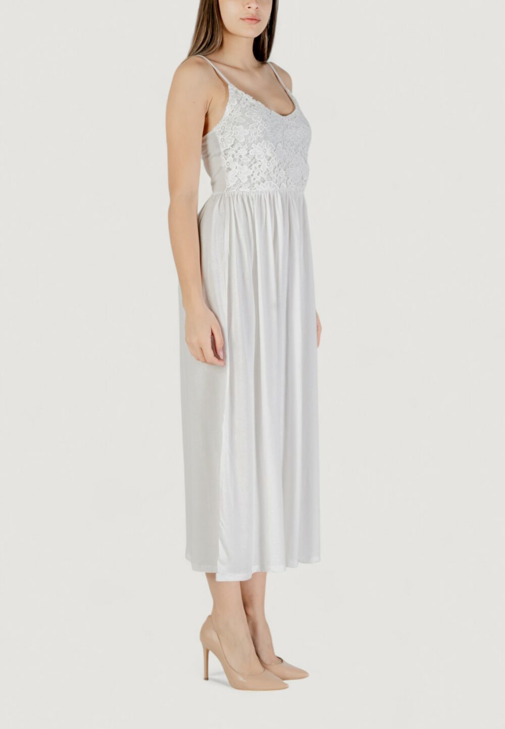 Vestito lungo Vero Moda Vmpanna 7/8 Singlet Jrs Bianco - Foto 4