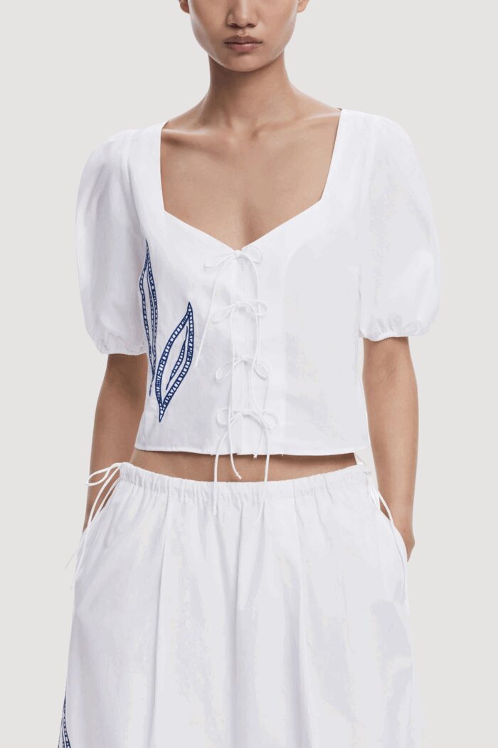 Blusa manica corta Desigual BLUS EMBRO Bianco – 25WWBWX0