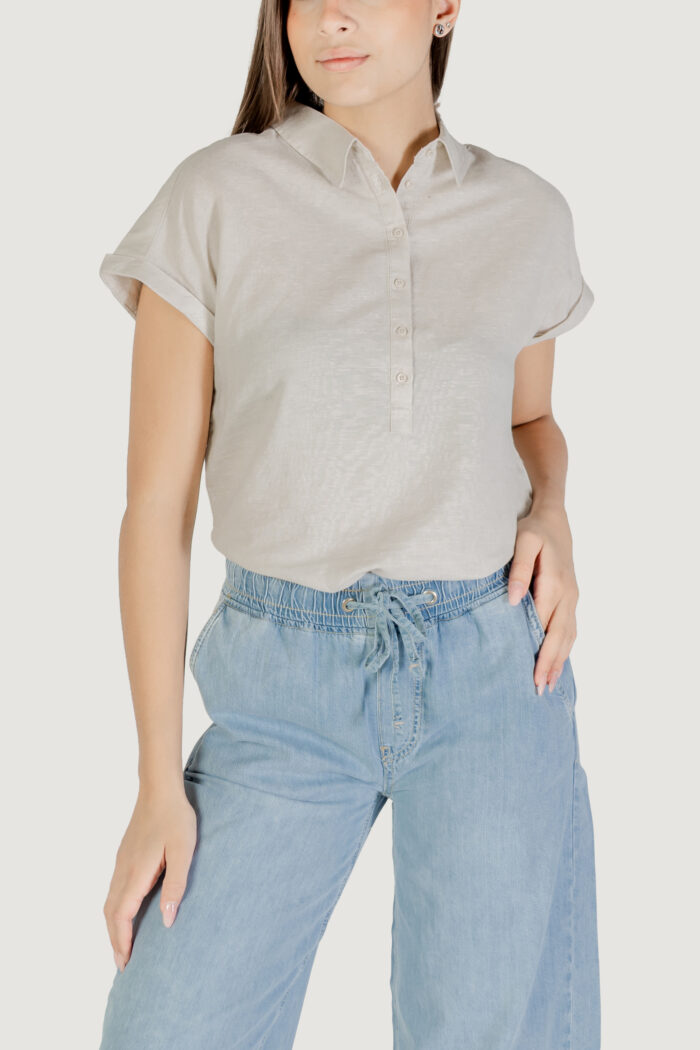 Blusa manica corta Street One SHIRTCOLLARBLOUSE Avorio – 345397