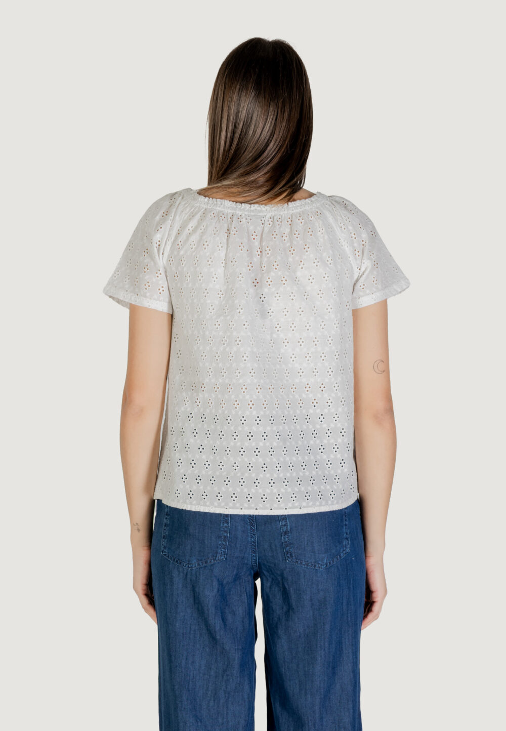 Blusa manica corta Street One SOL_allover shiffley Bianco - Foto 4