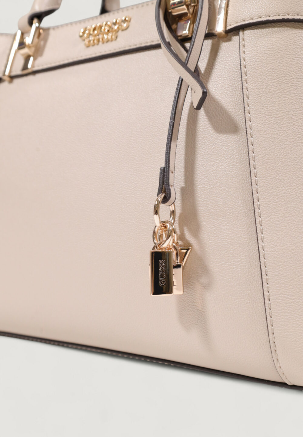 Borsa Guess ANADELA 3 COMP SATCHEL Taupe - Foto 5