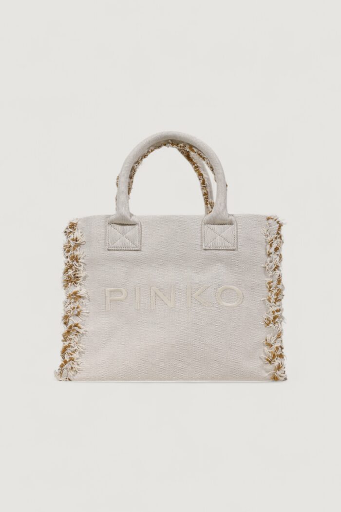 Borsa Pinko BEACH SHOPPING CANVAS RICICLATO Beige chiaro – 100782 A1X1