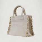 Borsa Pinko BEACH SHOPPING CANVAS RICICLATO Beige chiaro - Foto 3