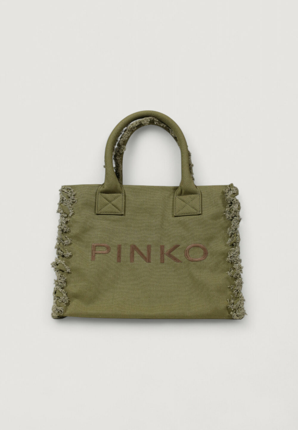 Borsa Pinko BEACH SHOPPING CANVAS RICICLATO Verde Oliva - Foto 1