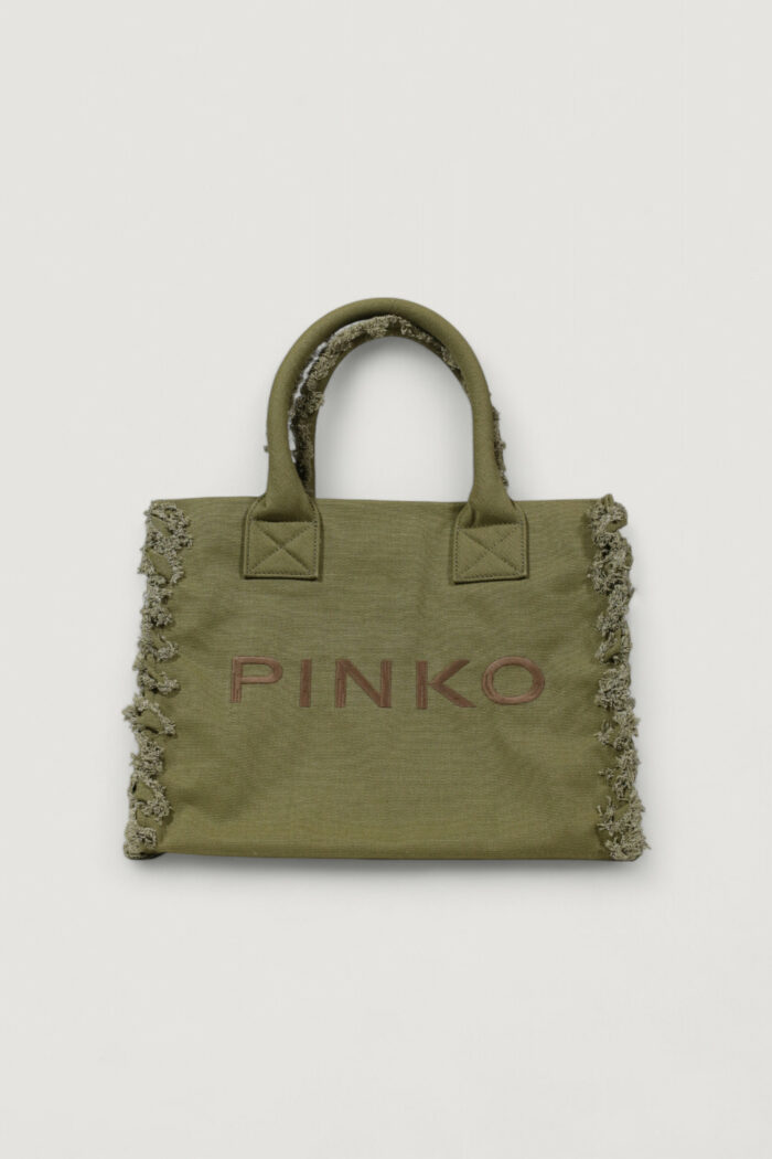 Borsa Pinko BEACH SHOPPING CANVAS RICICLATO Verde Oliva – 100782 A1WQ