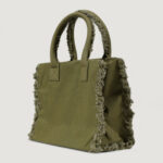 Borsa Pinko BEACH SHOPPING CANVAS RICICLATO Verde Oliva - Foto 5