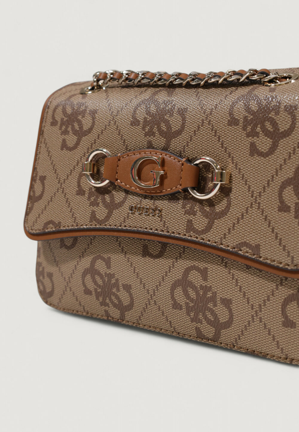 Borsa Guess IZZY TOP ZIP SHOULDER Beige scuro - Foto 3