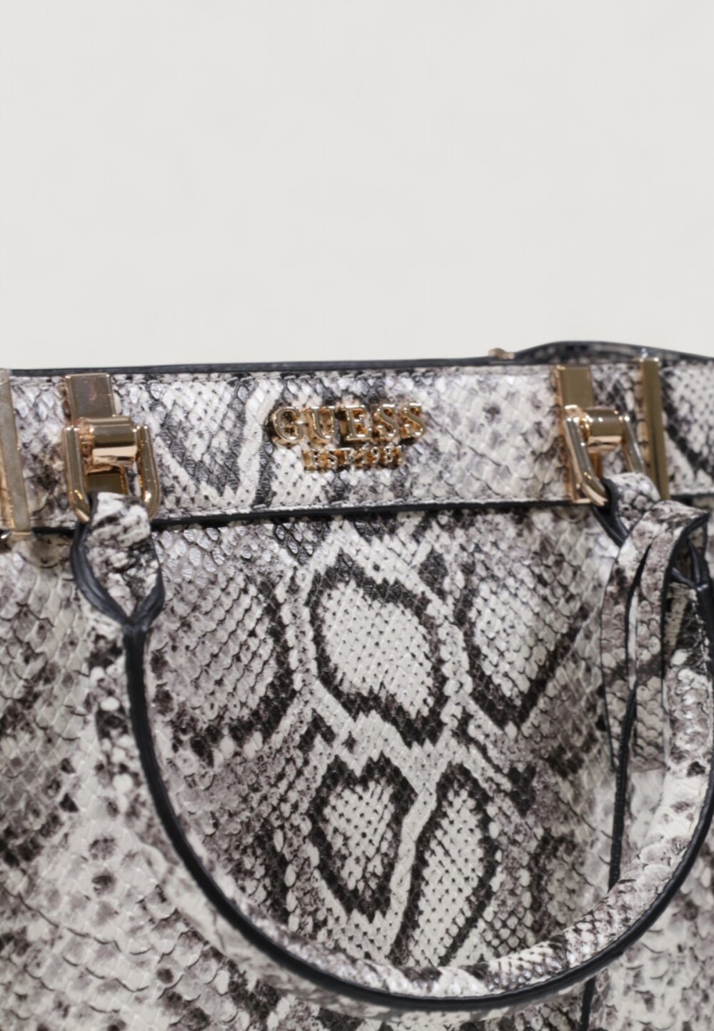 Borsa Guess ANADELA 3 COMP SATCHEL Black-White - Foto 3