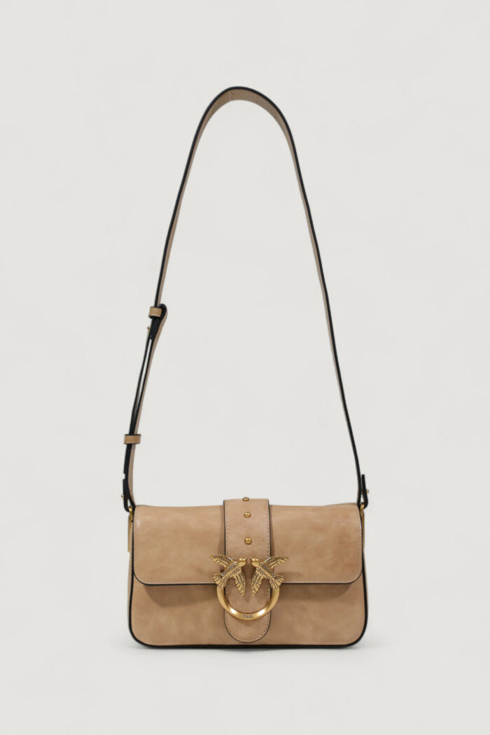 Borsa Pinko LOVE ONE MINI SLOUCHY FL PELLE Beige
