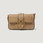 Borsa Pinko LOVE ONE MINI SLOUCHY FL PELLE Beige - Foto 2