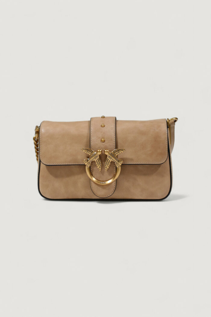 Borsa Pinko LOVE ONE MINI SLOUCHY FL PELLE Beige