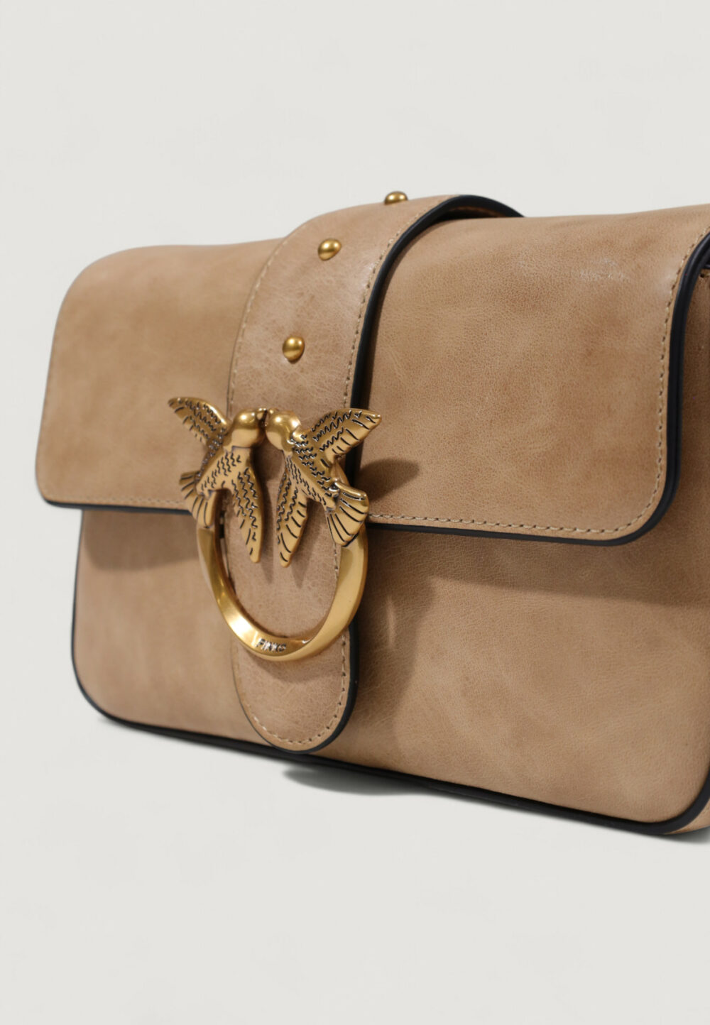 Borsa Pinko LOVE ONE MINI SLOUCHY FL PELLE Beige - Foto 3