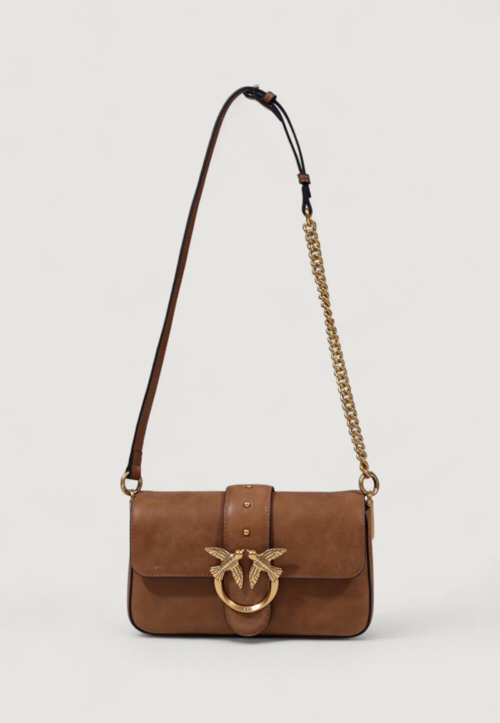 Borsa Pinko LOVE ONE MINI SLOUCHY FL PELLE Marrone - Foto 4
