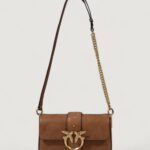 Borsa Pinko LOVE ONE MINI SLOUCHY FL PELLE Marrone - Foto 4
