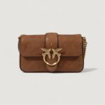 Borsa Pinko LOVE ONE MINI SLOUCHY FL PELLE Marrone - Foto 2