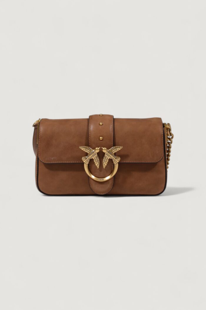 Borsa Pinko LOVE ONE MINI SLOUCHY FL PELLE Marrone