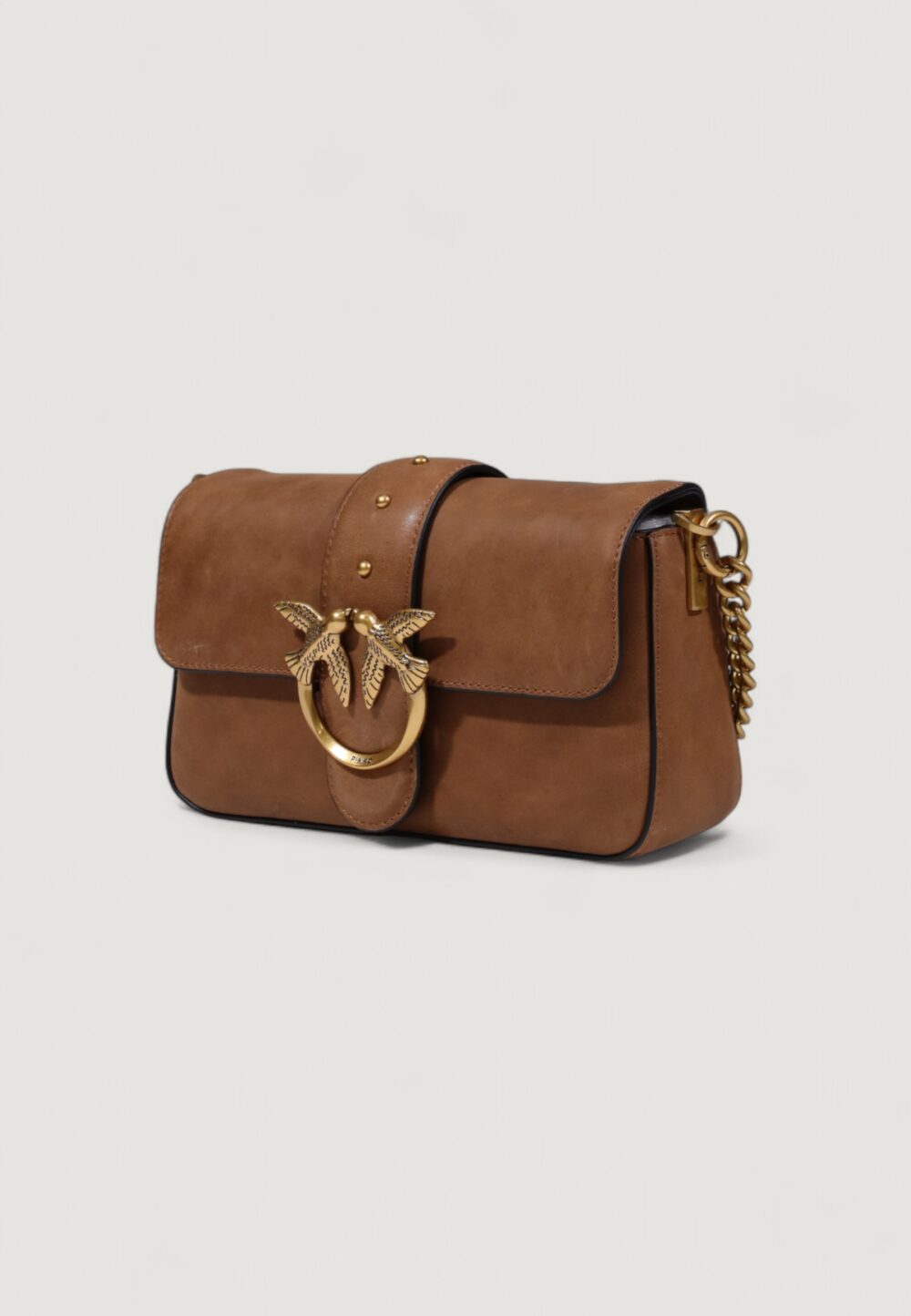 Borsa Pinko LOVE ONE MINI SLOUCHY FL PELLE Marrone - Foto 5